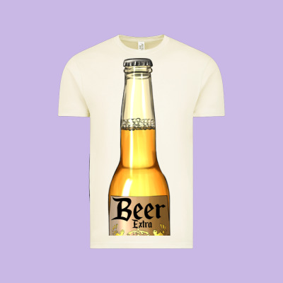 Yellow Beer Bottle Vintage Tee Designed By Adodesignshop