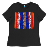Black baseball brush strokes Ladies Tee - texasbilliewilder