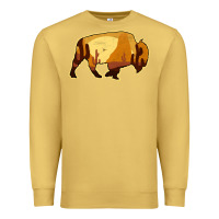 Antique Gold Desert Landscape Bison Silhouette Premium Sweatshirt - Bettercallsaul