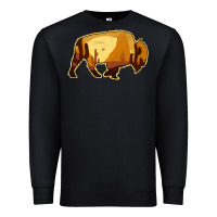 Black Desert Landscape Bison Silhouette Premium Sweatshirt - Bettercallsaul