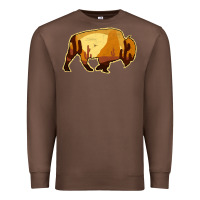 Chestnut Desert Landscape Bison Silhouette Premium Sweatshirt - Bettercallsaul