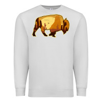 Dove Grey Desert Landscape Bison Silhouette Premium Sweatshirt - Bettercallsaul