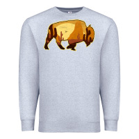 Heather Grey Desert Landscape Bison Silhouette Premium Sweatshirt - Bettercallsaul