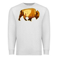Oatmeal Heather Desert Landscape Bison Silhouette Premium Sweatshirt - Bettercallsaul