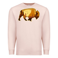 Pale Pink Desert Landscape Bison Silhouette Premium Sweatshirt - Bettercallsaul