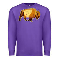 Purple Desert Landscape Bison Silhouette Premium Sweatshirt - Bettercallsaul