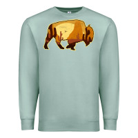 Seafoam Desert Landscape Bison Silhouette Premium Sweatshirt - Bettercallsaul