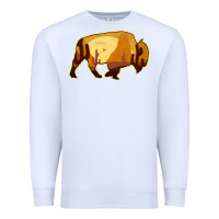 White Desert Landscape Bison Silhouette Premium Sweatshirt - Bettercallsaul
