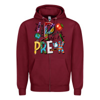 Burgundy pre k Zipper Hoodie - NancyCooperArtShop