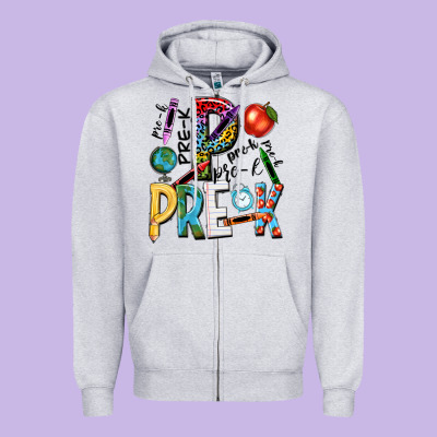 Pre K Zipper Hoodie Designed By Nancycooperartshop
