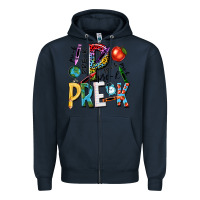 Navy pre k Zipper Hoodie - NancyCooperArtShop
