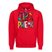 Red pre k Zipper Hoodie - NancyCooperArtShop