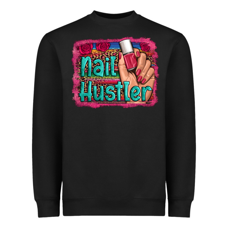 Nail Hustler Serape Leopard Background Heavyweight Sweatshirt by Artiststas | Teevron