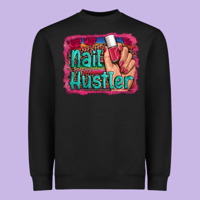 Nail Hustler Serape Leopard Background Heavyweight Sweatshirt Designed By Artiststas