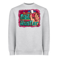 Heather Grey nail hustler serape leopard background Heavyweight Sweatshirt - Artiststas