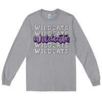 Heather Grey wildcats football Long Sleeve Tee - MaliasSmallBusiness