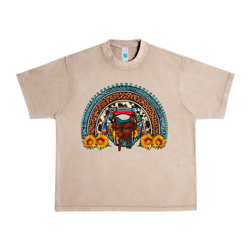 Saddle Sunflower Horseshoe Rainbow Urban Heavy Tee by Artiststas | Teevron