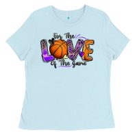 Baby Blue for the love of the game basketball Ladies Tee - Zillion Design Studio