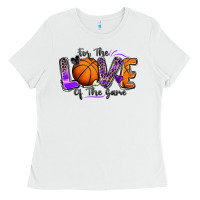 White for the love of the game basketball Ladies Tee - Zillion Design Studio