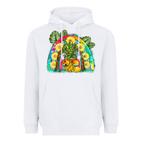White pineapple rainbow Heavyweight Hoodie - BarkalooDesign