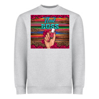 Heather Grey nail boss Heavyweight Sweatshirt - Artiststas