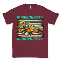 Burgundy western truck farm animals serape leopard turquoise's Classic Tee - BarkalooDesign