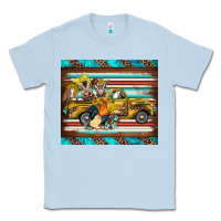 Dusty Blue western truck farm animals serape leopard turquoise's Classic Tee - BarkalooDesign