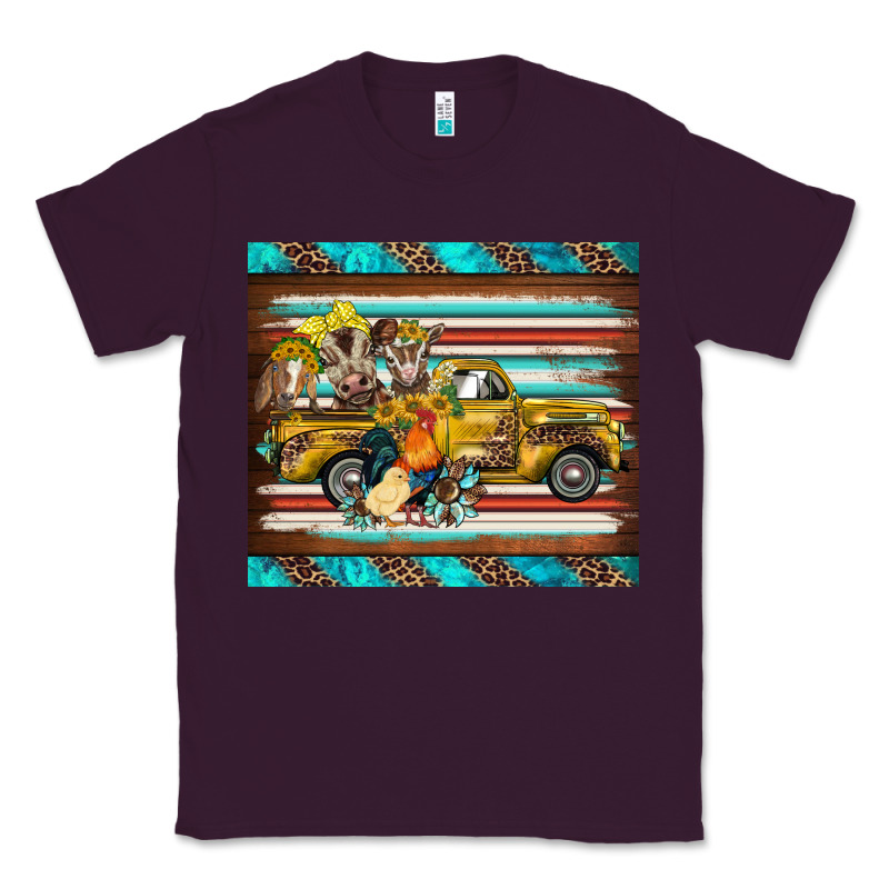 Western Truck Farm Animals Serape Leopard Turquoise's Classic Tee by BarkalooDesign | Teevron
