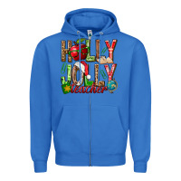True Royal holly jolly teacher Zipper Hoodie - NancyCooperArtShop