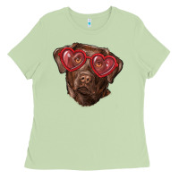 Matcha labrador retriever with love glass Ladies Tee - RanaPortraitStore