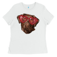 White labrador retriever with love glass Ladies Tee - RanaPortraitStore