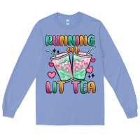 Colony Blue running on lit tea Long Sleeve Tee - MaliasSmallBusiness