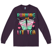 Plum running on lit tea Long Sleeve Tee - MaliasSmallBusiness