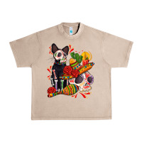 French Oak mexican dead day with skeleton cat Urban Heavy Tee - AdoDesignShop