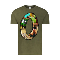 Vintage Olive farm life alphabet numbers 0 Vintage Tee - BundleAndBundleShop