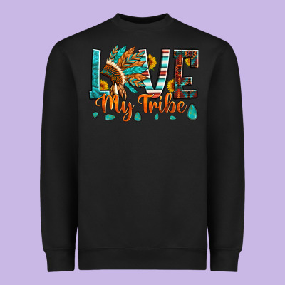 Love My Tribe Native American Indian Headdress Heavyweight Sweatshirt Designed By Artiststas