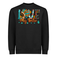 Black love my tribe native american indian headdress Heavyweight Sweatshirt - Artiststas