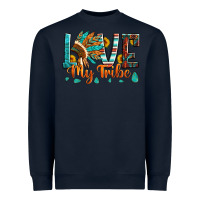 Navy love my tribe native american indian headdress Heavyweight Sweatshirt - Artiststas