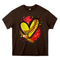 Chocolate Brown fruits and softball heart Heavy Core Tee - Zillion Design Studio