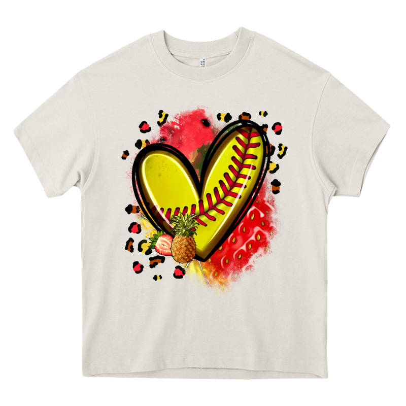 Fruits And Softball Heart Heavy Core Tee by Zillion Design Studio | Teevron