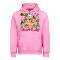 Fuchsia Pink One hip lunch lady Easter Day Urban Hoodie - HowdyJamesFarm