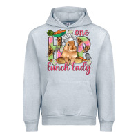 Heather Grey One hip lunch lady Easter Day Urban Hoodie - HowdyJamesFarm