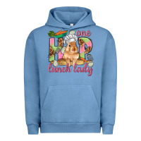 Pigment Pebble Blue One hip lunch lady Easter Day Urban Hoodie - HowdyJamesFarm