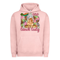 Pigment Salmon One hip lunch lady Easter Day Urban Hoodie - HowdyJamesFarm