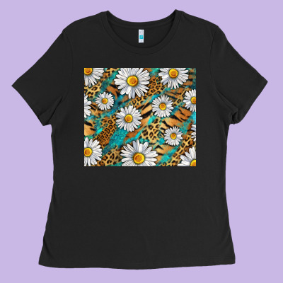 Ladies Tee Leopard And Tiger Daisy