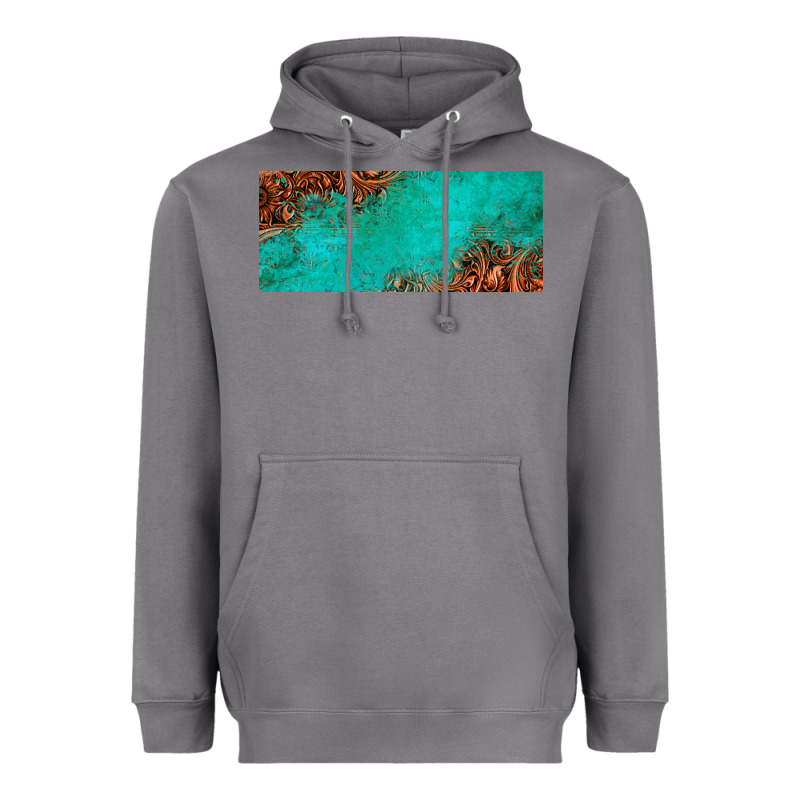 Tooled Leather Turquoise Glitter 11oz Mug Heavyweight Hoodie by Jasminsmagicworld | Teevron