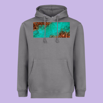Tooled Leather Turquoise Glitter 11oz Mug Heavyweight Hoodie Designed By Jasminsmagicworld