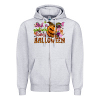 Heather Grey just a girl who loves halloween Zipper Hoodie - NancyCooperArtShop