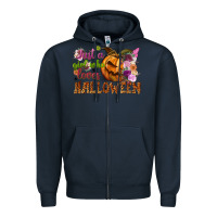 Navy just a girl who loves halloween Zipper Hoodie - NancyCooperArtShop