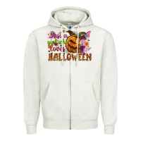 Oatmeal Heather just a girl who loves halloween Zipper Hoodie - NancyCooperArtShop